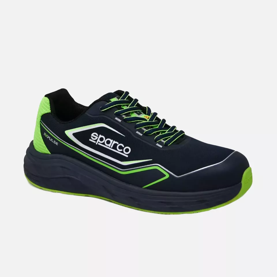 Sparco 07545BMVF, Impulse Willen Safety Shoes ESD S1PS SR FO HRO, Navy Blue/Green, image 1, gallery thumbnail