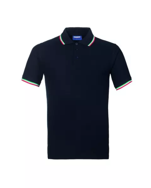 Rossini Italia Polo Shirt, Blue/Tricolore