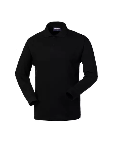 Rossini Tiger Long Sleeve Polo Shirt, Black