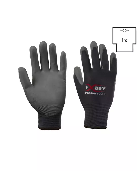 Rossini GGC018, Nylon/PU Glove, Grey, image 1