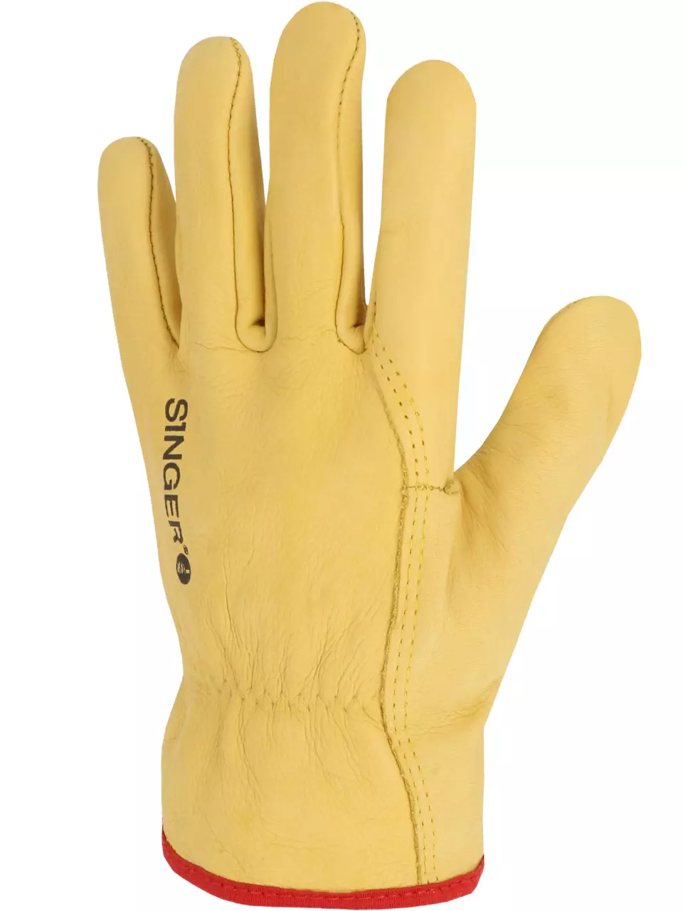 Singer Safety 56GY, Cow Grain Leather Gloves, Yellow, image 3, gallery thumbnail
