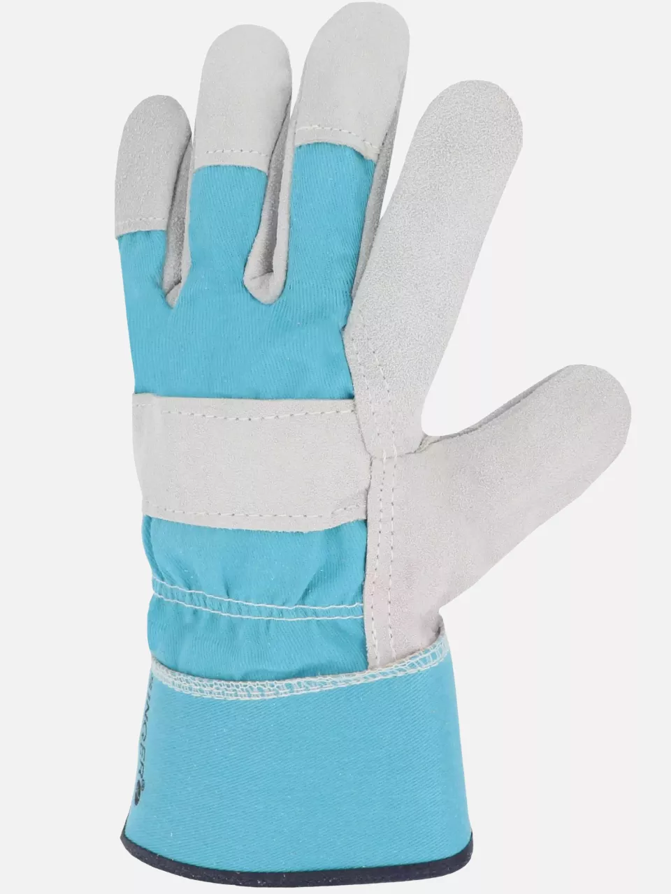 Singer Safety 501S, Leather Work Gloves, Size 10, Grey/Blue, image 3, gallery thumbnail