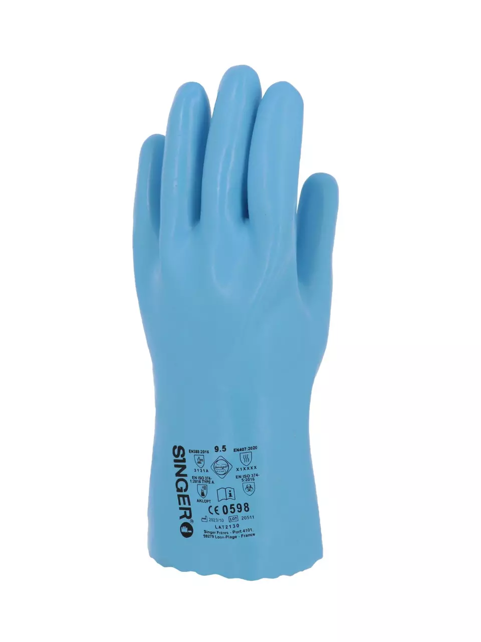 Singer Safety CLAT2130, Latexbeschichtete Handschuhe, Blau, image 1, gallery thumbnail