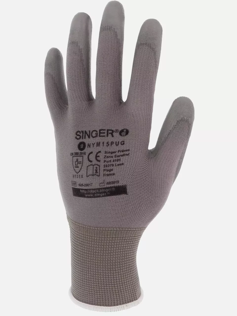 Singer Safety NYM15PUG, Polyamide Gloves, Grey, image 4, gallery thumbnail