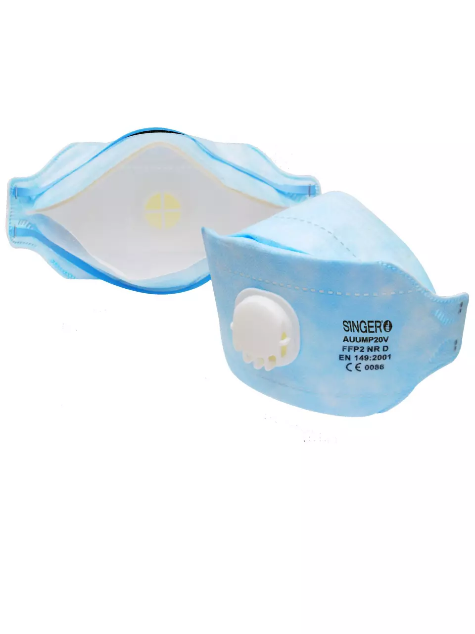 Singer Safety AUUMP20V, FFP2 Face Mask, Blue, image 2, gallery thumbnail