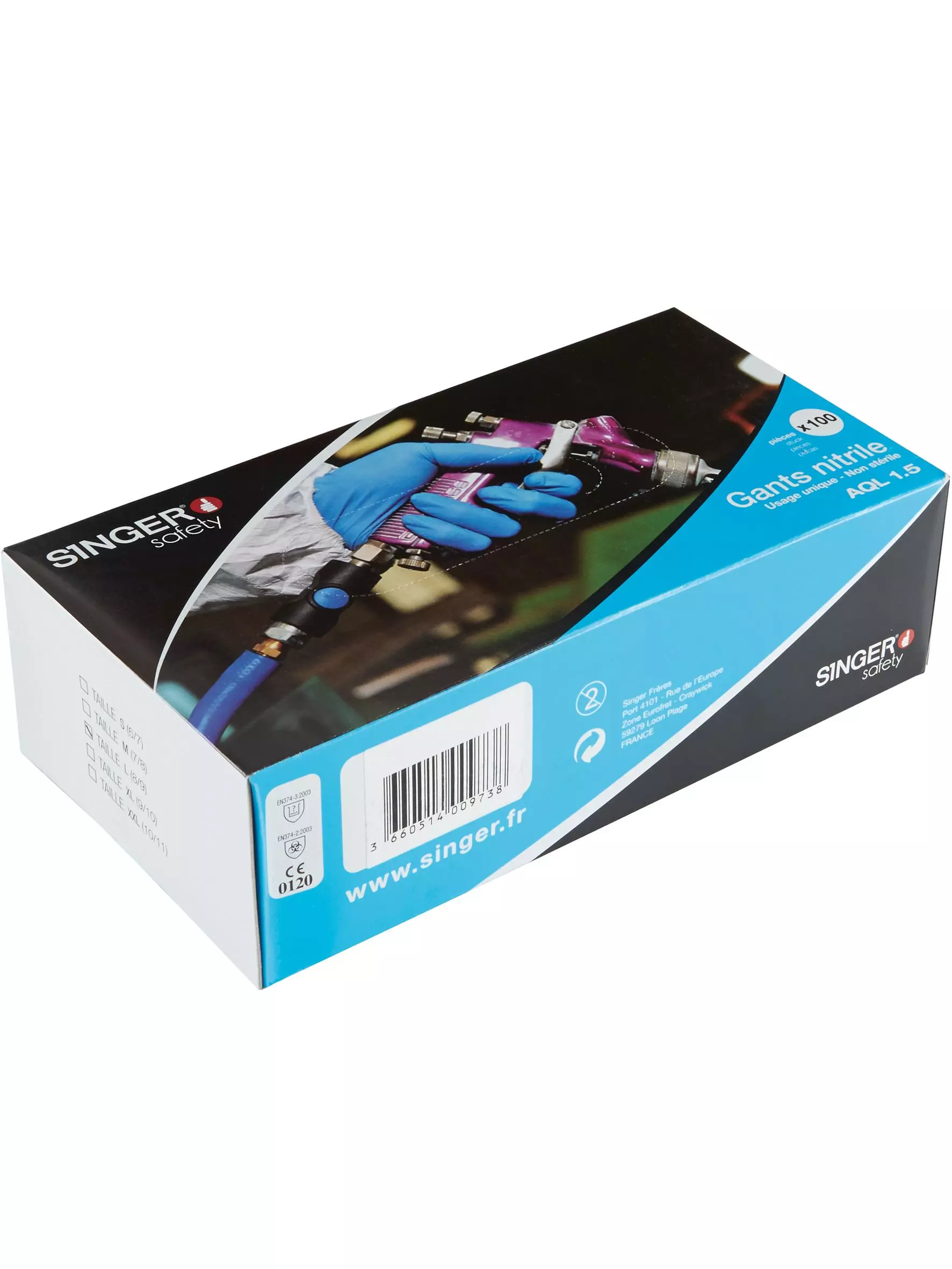 Singer Safety AUU4010, Einweg-Nitrilhandschuhe, Blau, image 2