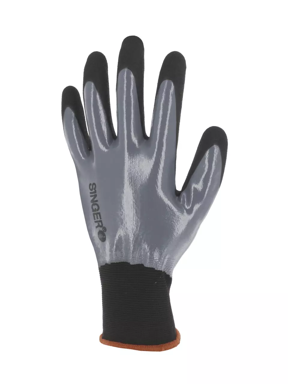 Singer Safety CGRIP157, Nitrilbeschichtete Nylon-Handschuhe, Größe 7, Schwarz/Grau, image 1, gallery thumbnail