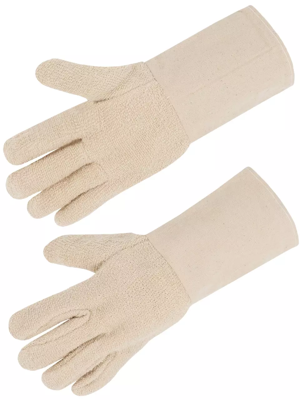 Singer Safety 700BM15T, Cotton Terry Gloves, 15 cm Cuff, Size 10, Natural, image 1, gallery thumbnail