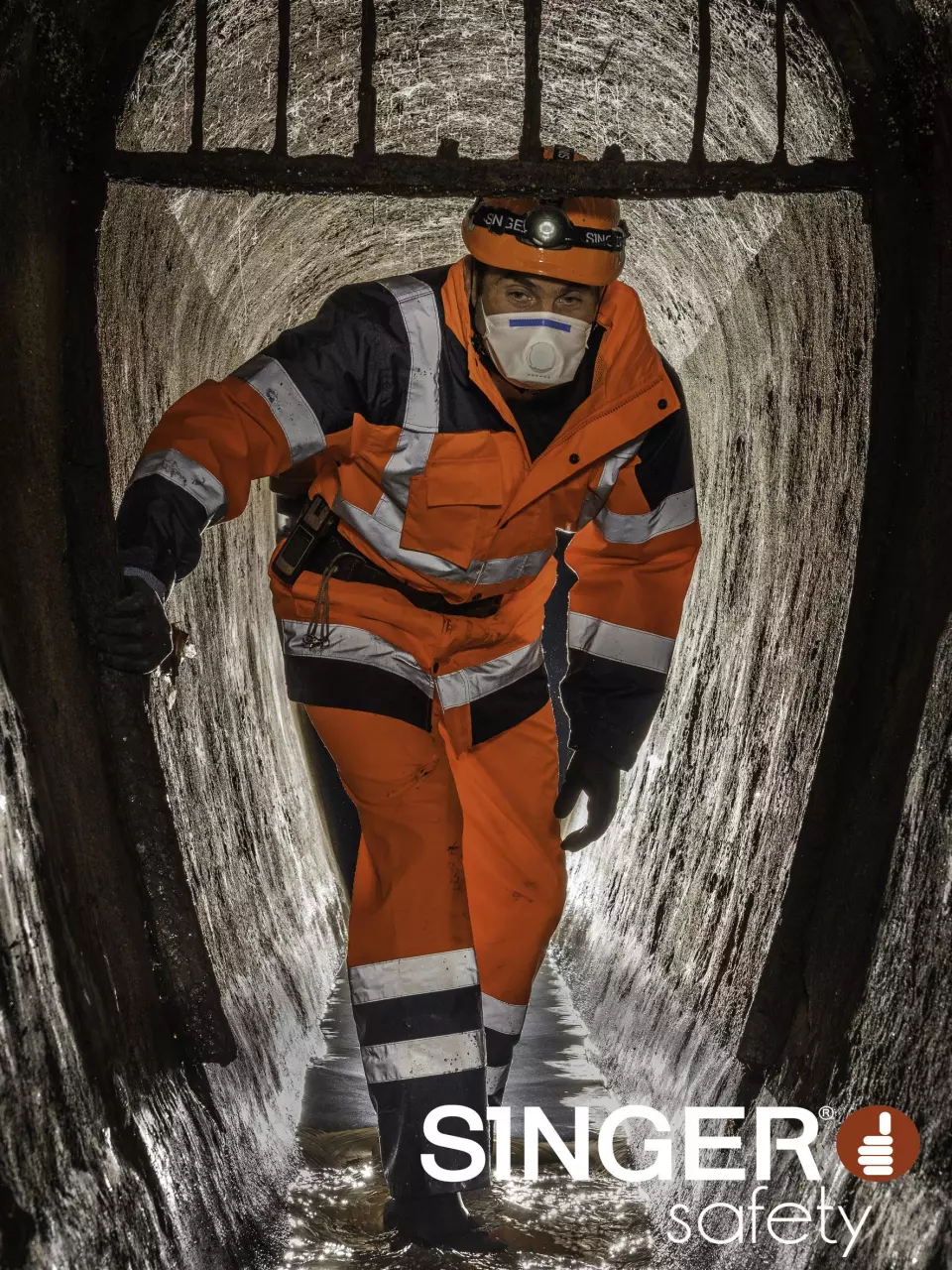 Singer Safety VILO, High Visibility Rainwear, Navy Blue/Orange, image 4, gallery thumbnail