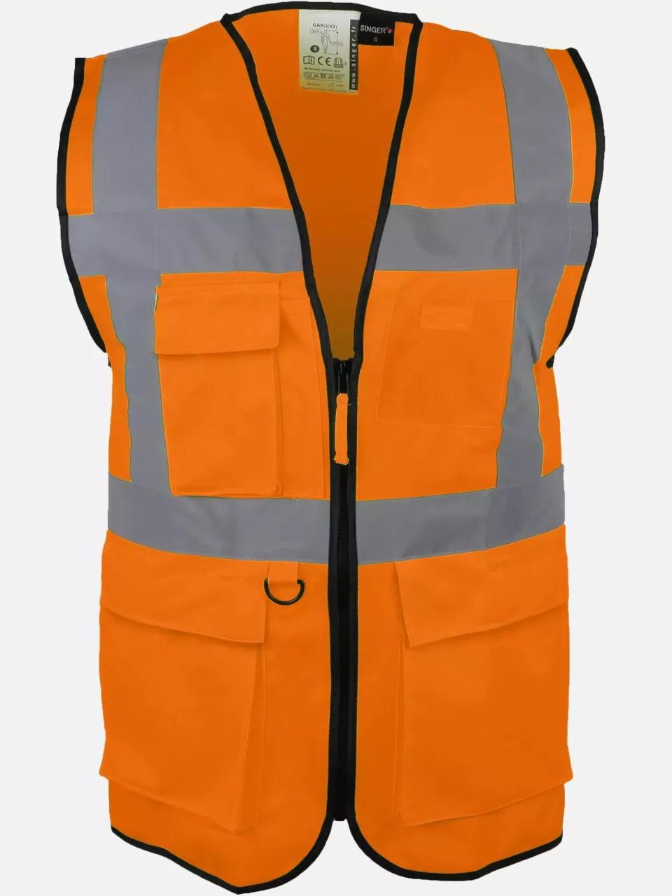 Singer Safety GARO, High Visibility Vest, Orange, image 3, gallery thumbnail