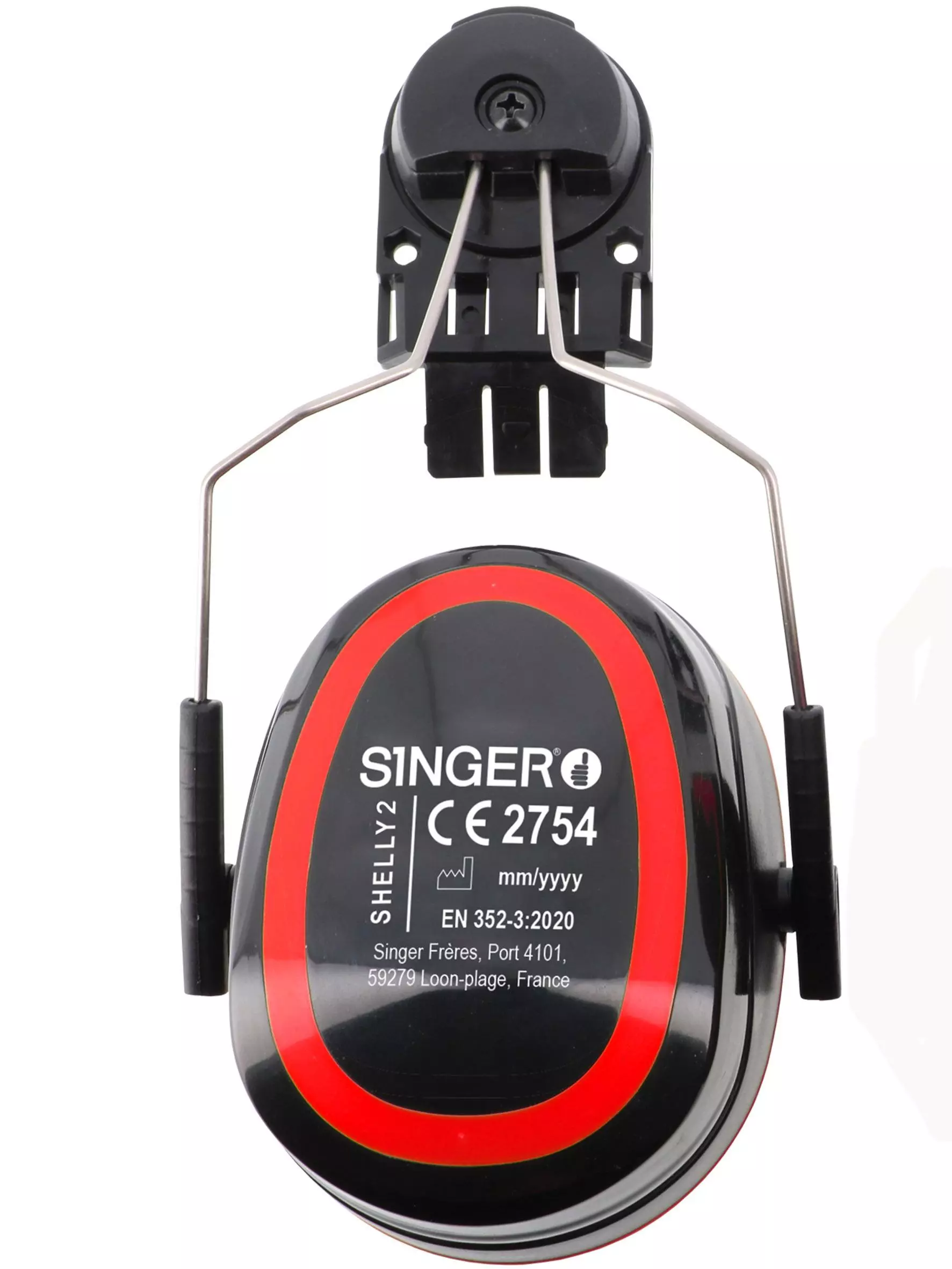 Singer Safety SHELLY2, Earmuffs for Safety Helmet, Black/Red, image 2