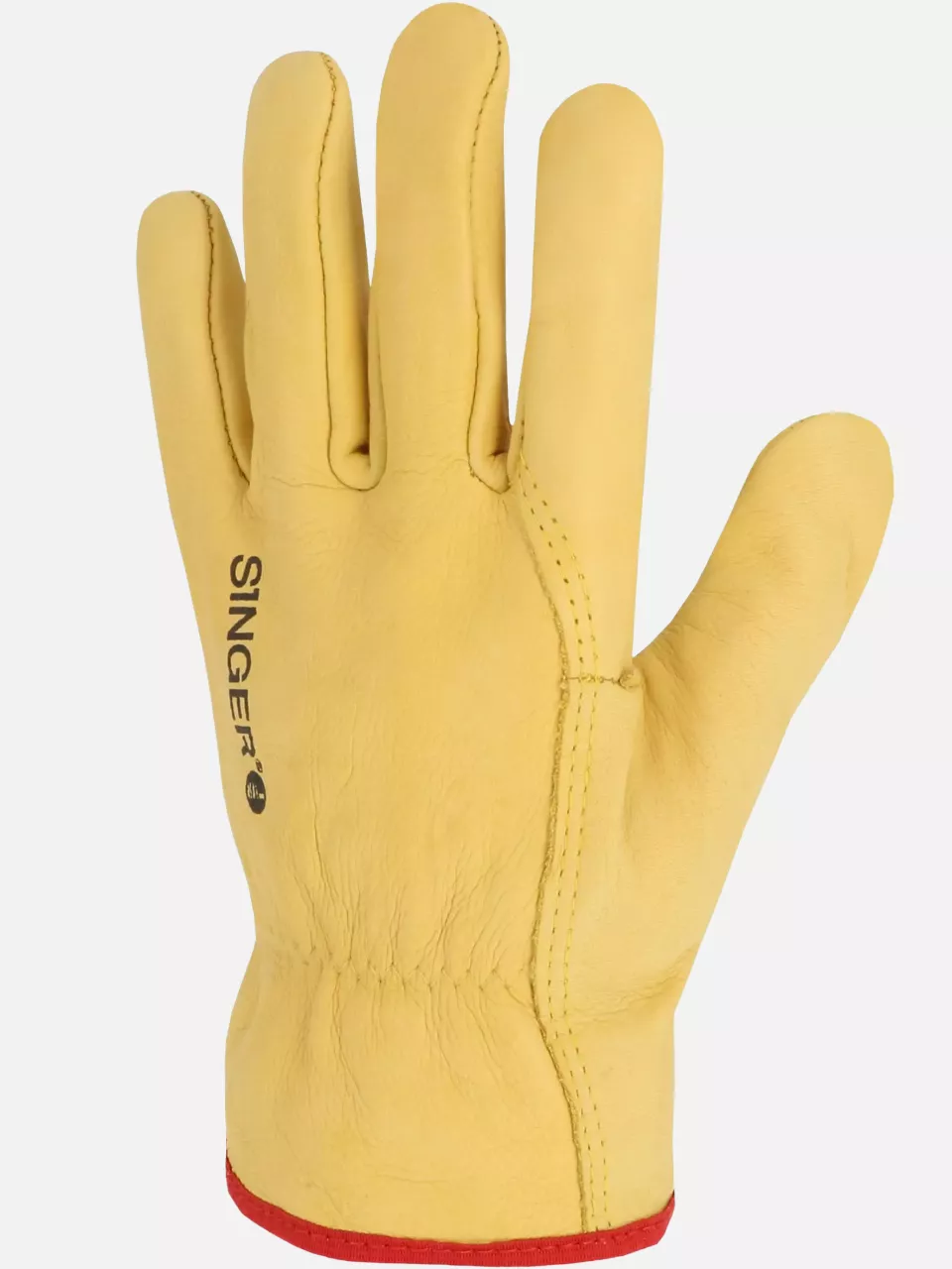 Singer Safety 56GY, Cow Grain Leather Gloves, Yellow, image 3, gallery thumbnail