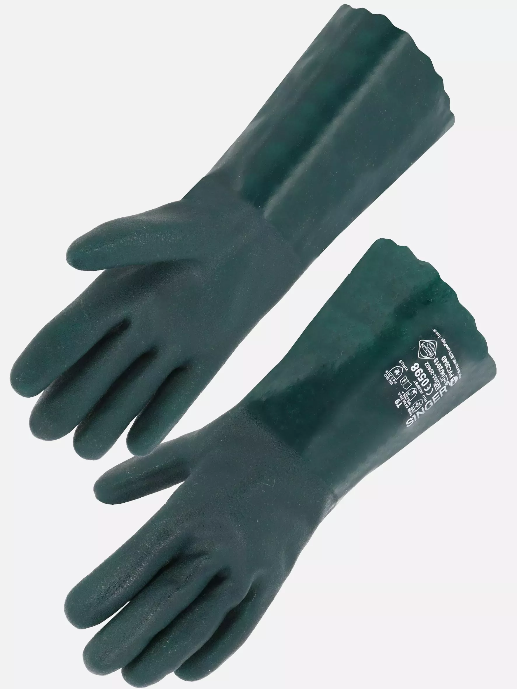 Singer Safety PVC3040, PVC Gloves, 350 mm, Green, image 1