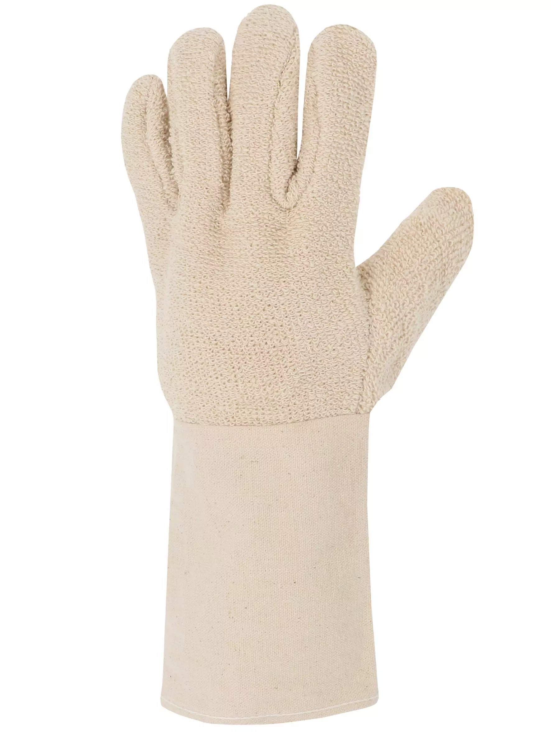 Singer Safety 700BM15T, Cotton Terry Gloves, 15 cm Cuff, Size 10, Natural, image 3