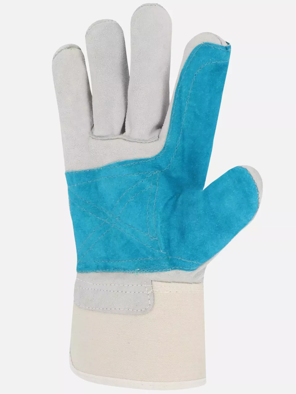 Singer Safety 501SGRSVJ, Leather Gloves, Grey/Green, Size 10, image 2, gallery thumbnail