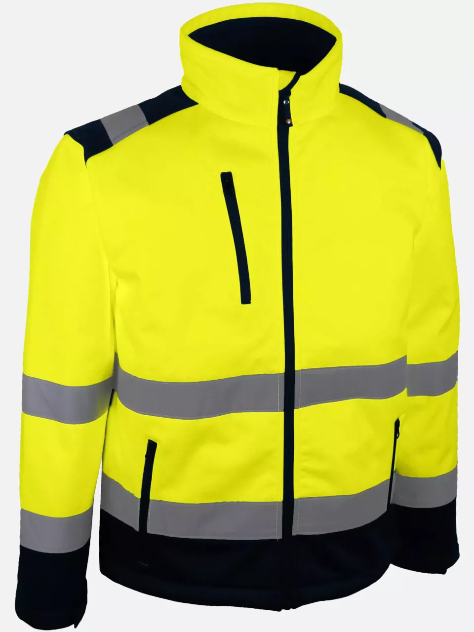 Singer Safety VULCA, High Visibility Softshell Jacket, Yellow/Navy Blue, image 1, gallery thumbnail
