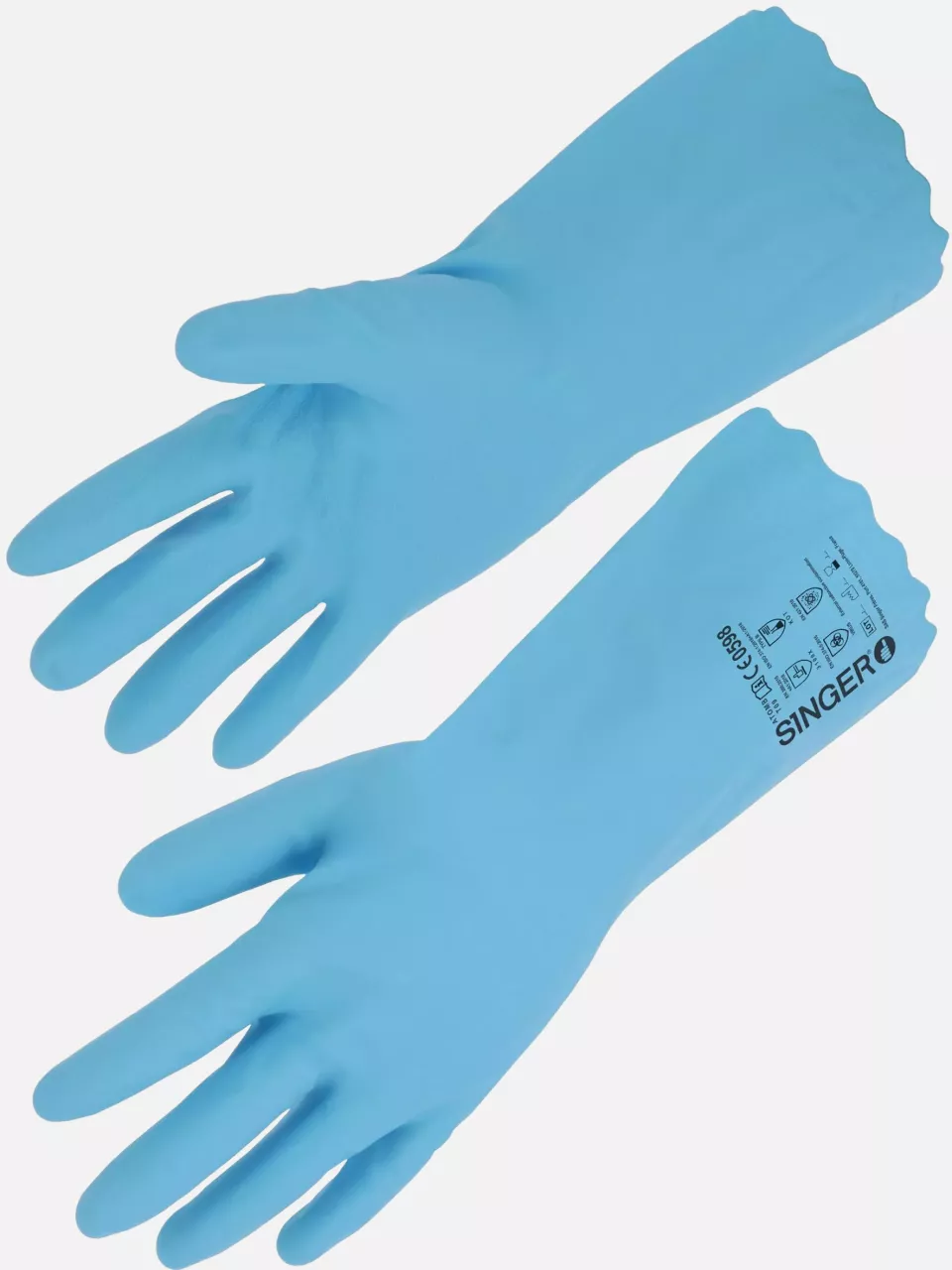 Singer Safety ATOMB, Chemical Resistant Gloves, Blue, image 1, gallery thumbnail