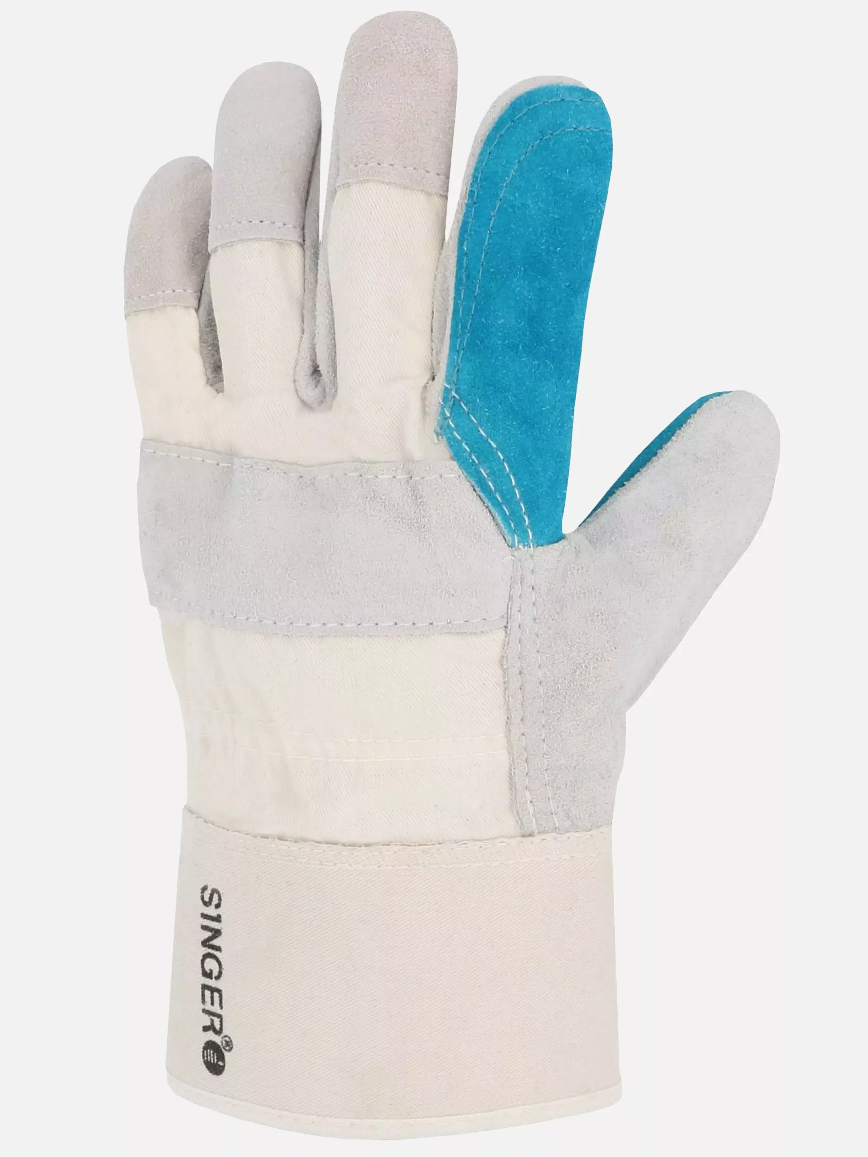 Singer Safety 501SGRSVJ, Leather Gloves, Grey/Green, Size 10, image 3