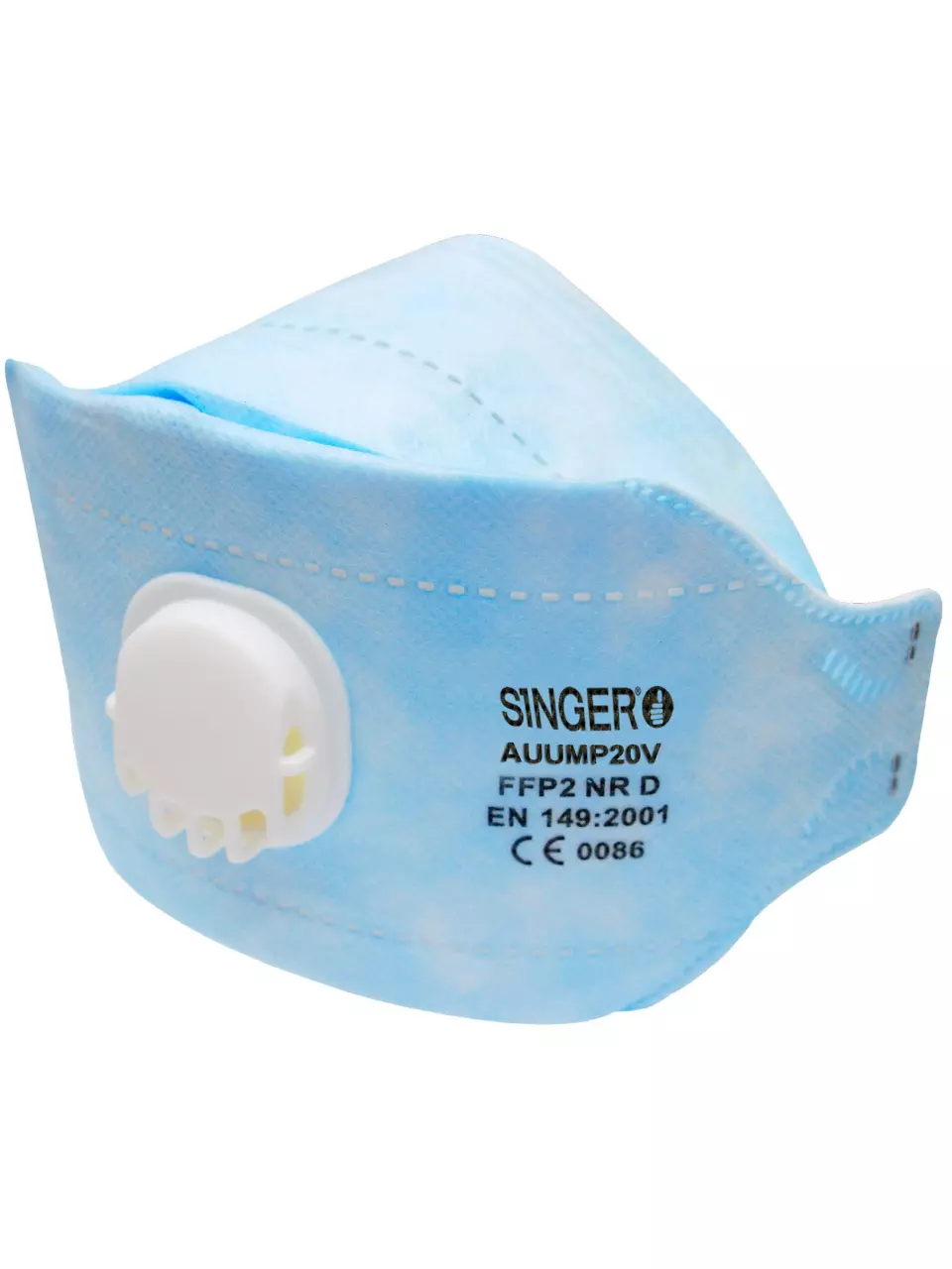 Singer Safety AUUMP20V, FFP2 Face Mask, Blue, image 1, gallery thumbnail