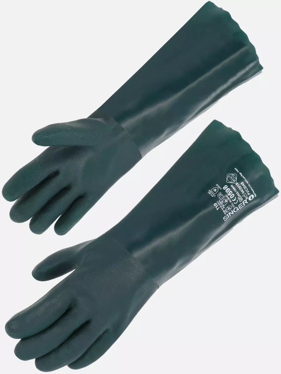 Singer Safety PVC304595, PVC Coated Gloves, 40 cm, Green, image 1, gallery thumbnail