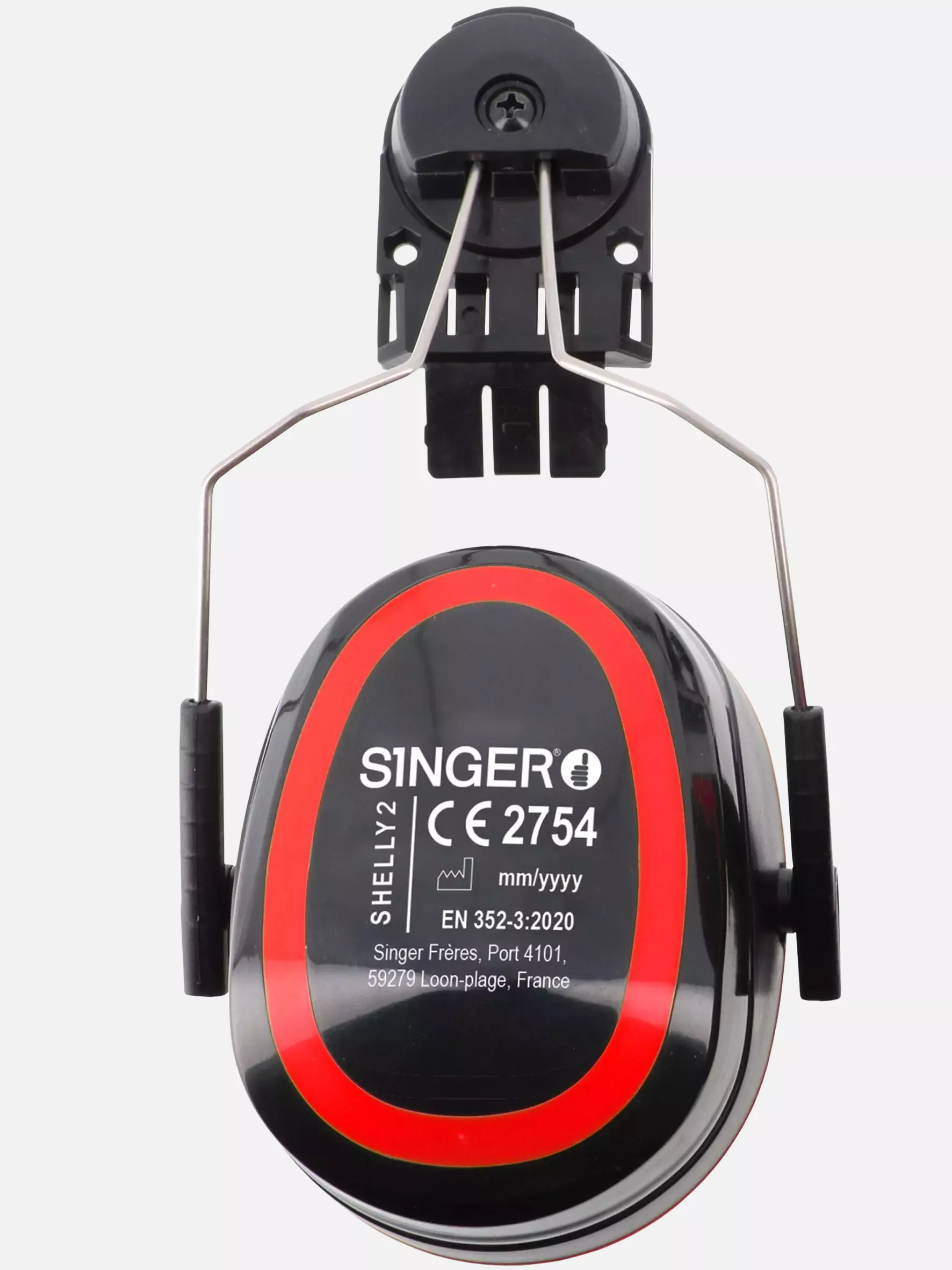 Singer Safety SHELLY2, Earmuffs for Safety Helmet, Black/Red, image 2