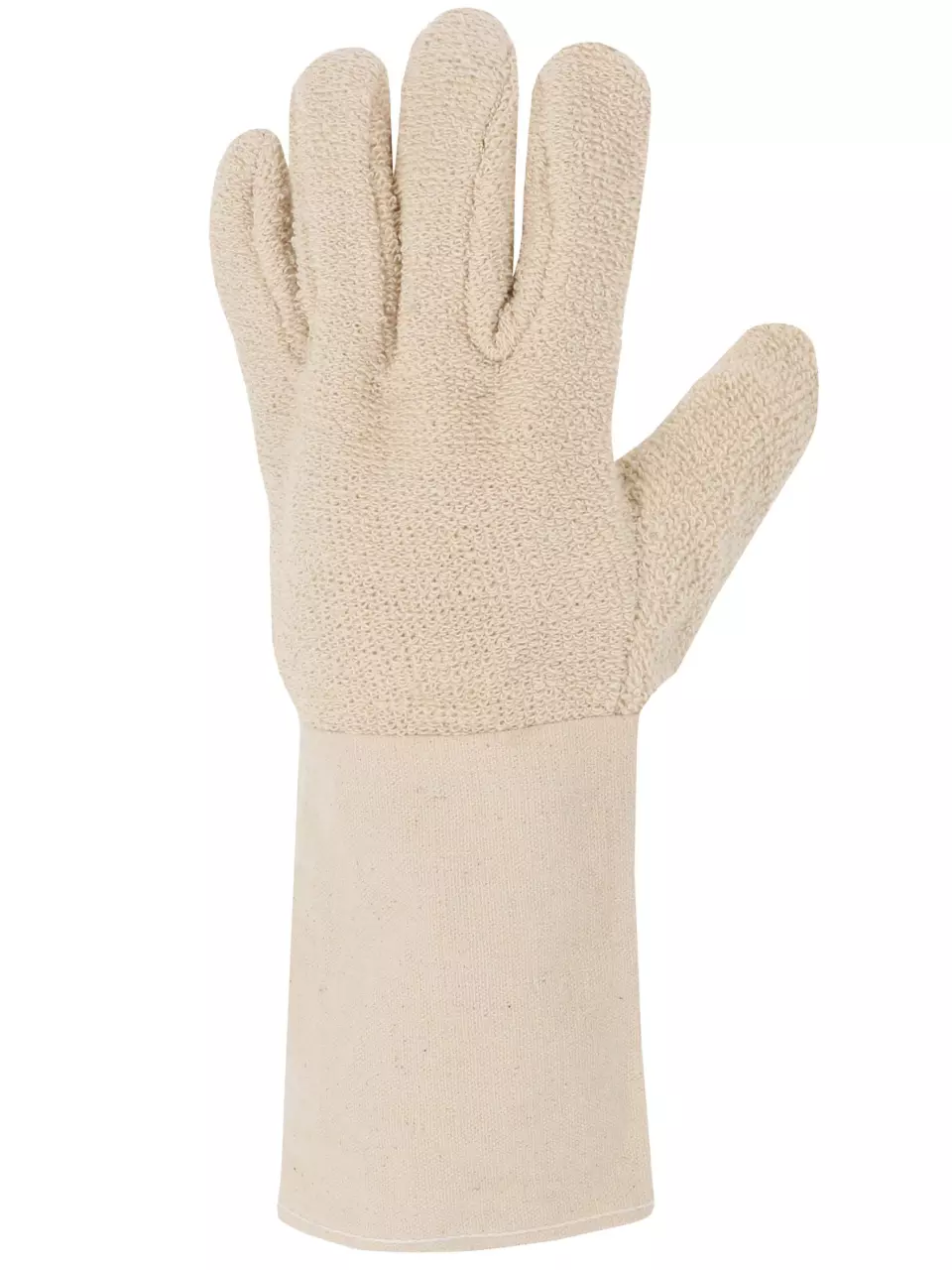 Singer Safety 700BM15T, Cotton Terry Gloves, 15 cm Cuff, Size 10, Natural, image 3, gallery thumbnail