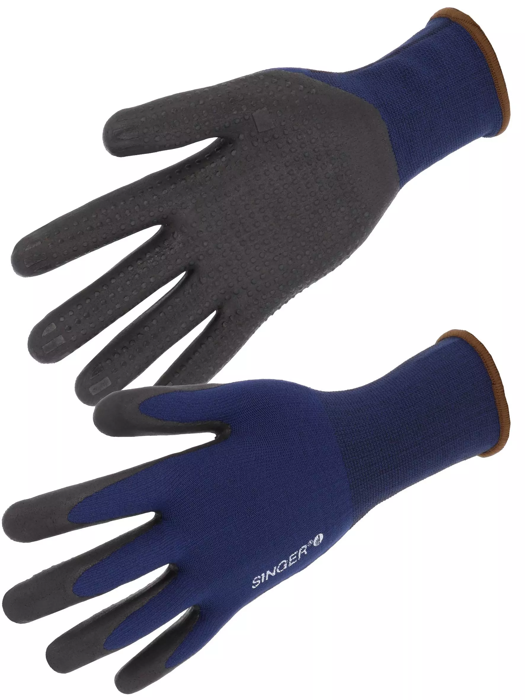 Singer Safety PER100, Nitrile Coated Gloves, Black/Blue, image 1