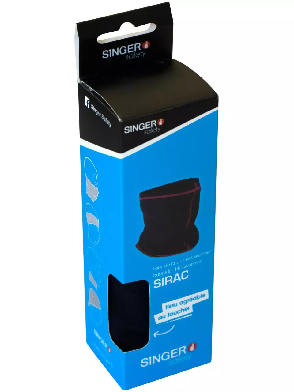 Singer Safety SIRAC, Neck Tube, Black, image 3, gallery thumbnail