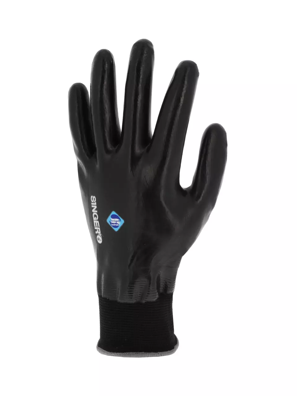 Singer Safety CNYM157NB, Nitrile Coated Gloves, Black, image 1, gallery thumbnail
