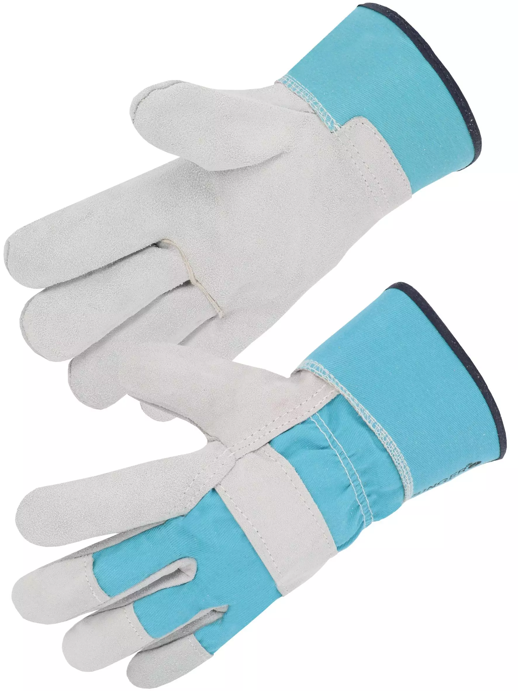 Singer Safety 501S, Leather Work Gloves, Size 10, Grey/Blue, image 1