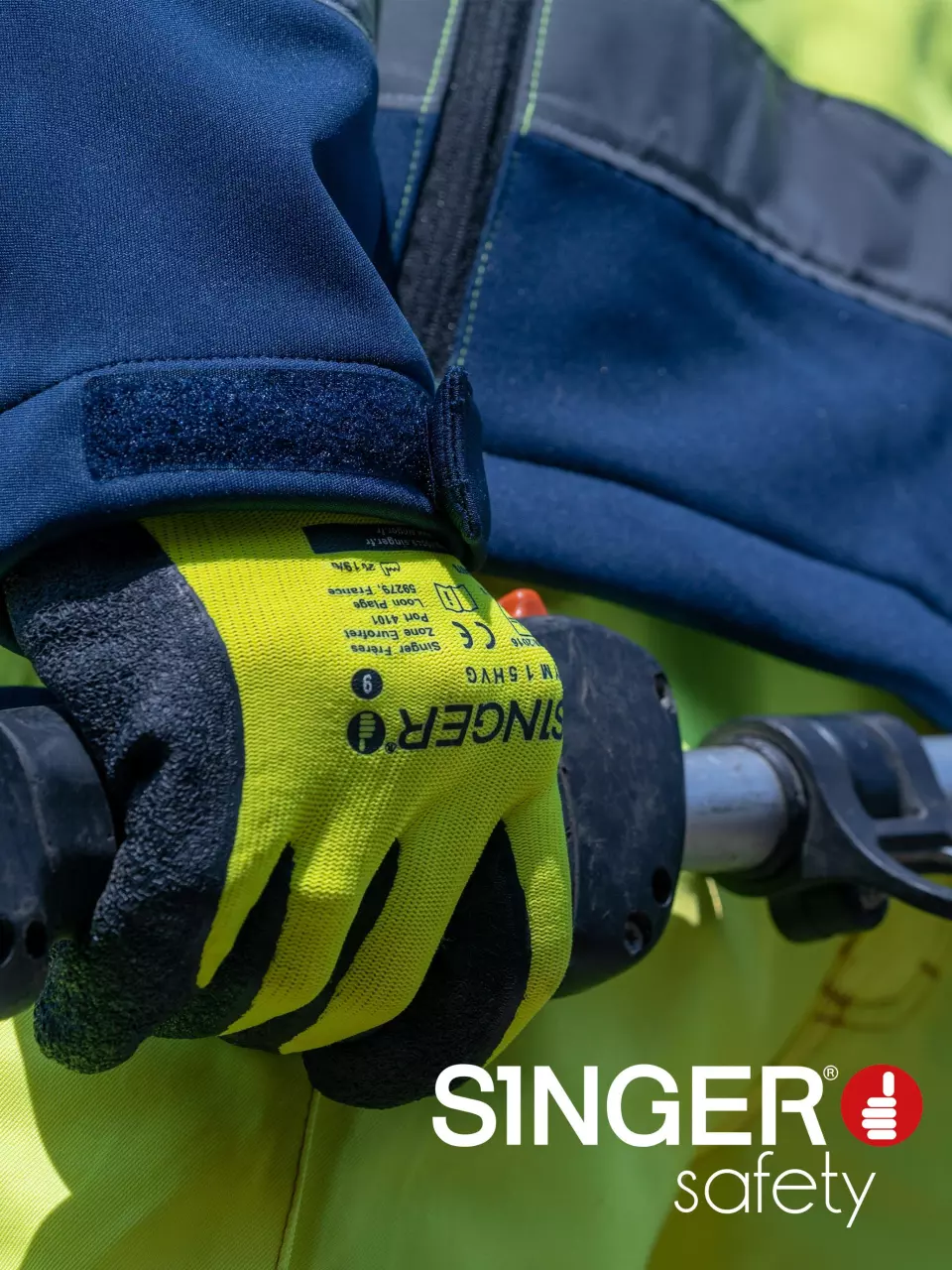 Singer Safety NYM15HVG, Protective Gloves, Yellow/Black, image 2, gallery thumbnail