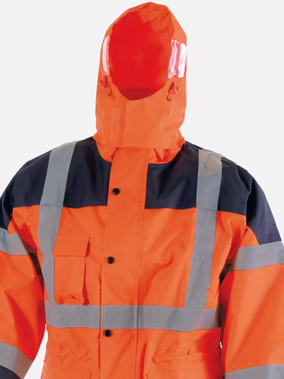 Singer Safety VILO, High Visibility Rainwear, Navy Blue/Orange, image 3, gallery thumbnail