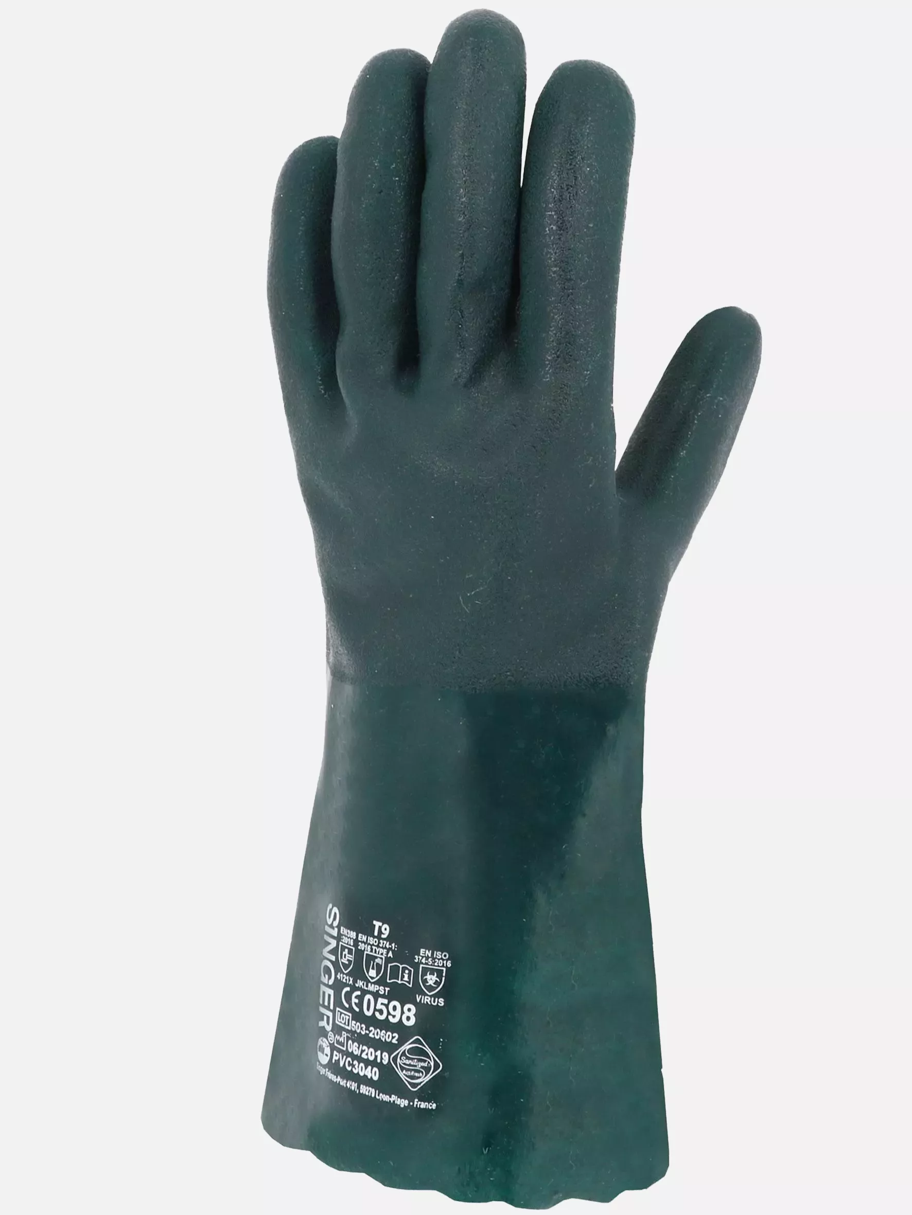 Singer Safety PVC3040, PVC Gloves, 350 mm, Green, image 3