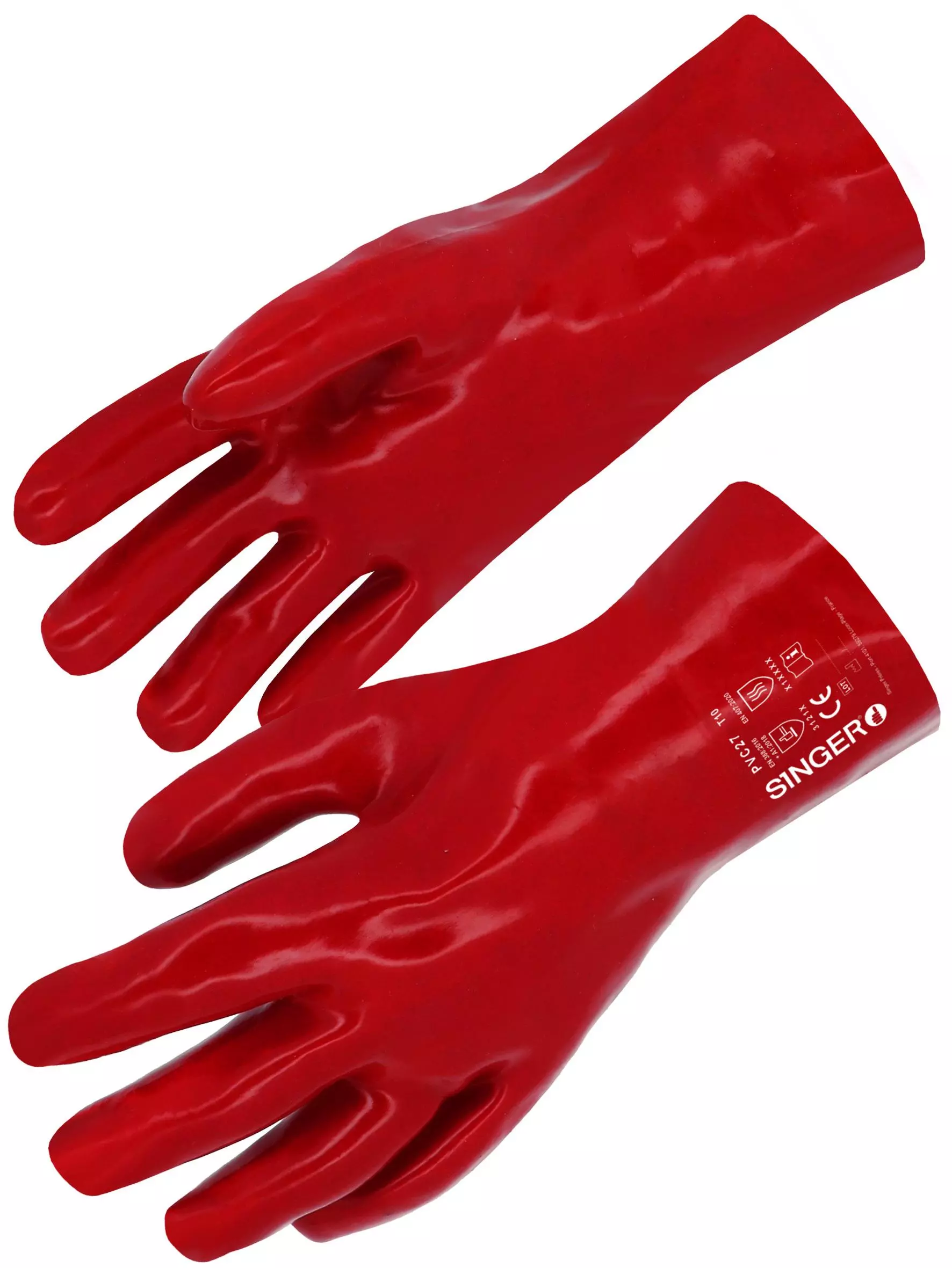 Singer Safety PVC27, PVC-beschichtete Handschuhe, Rot