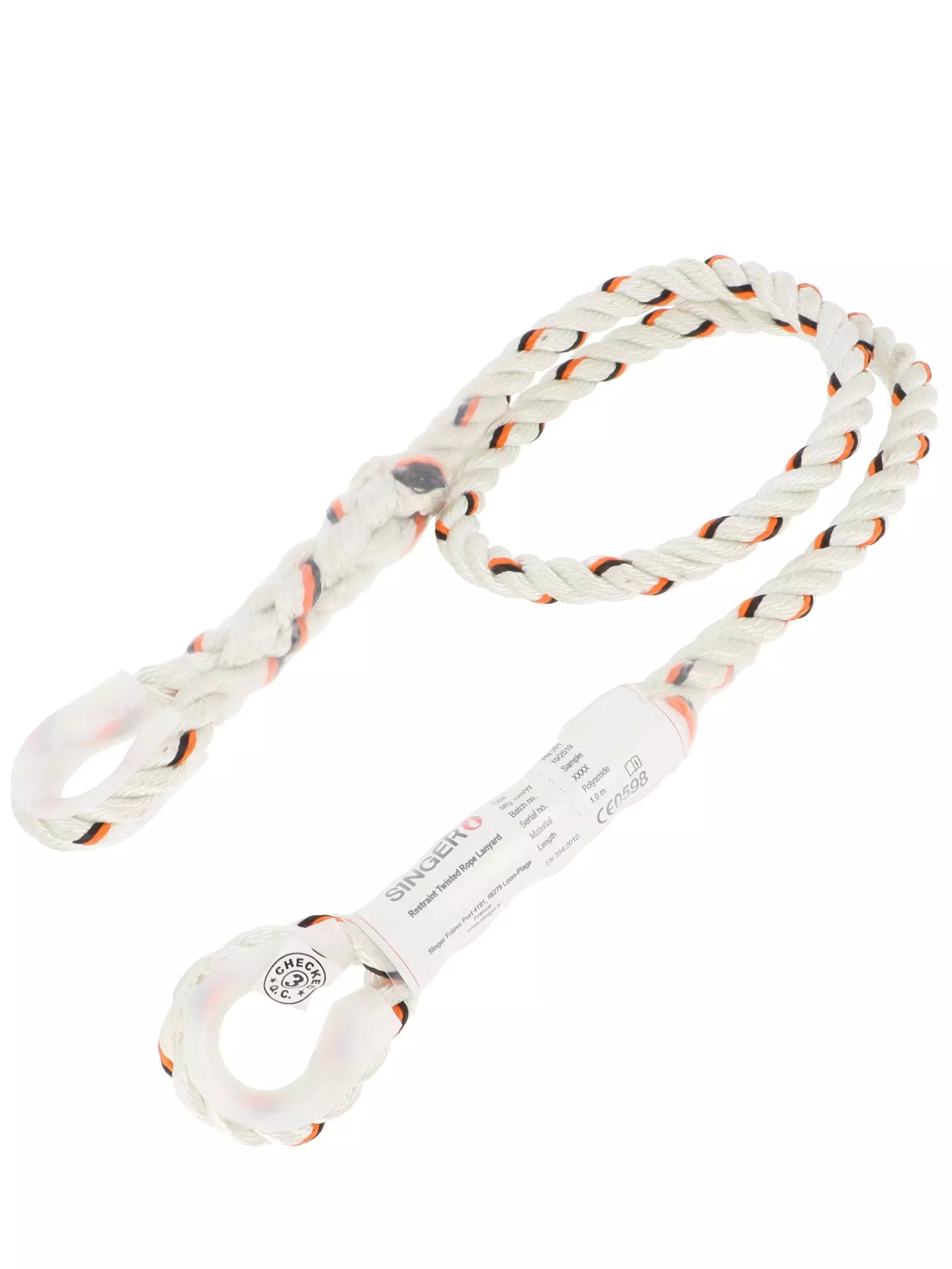 Singer Safety CORTOBASE15, Restraint Twisted Rope Lanyard, 1.50 m, image 1