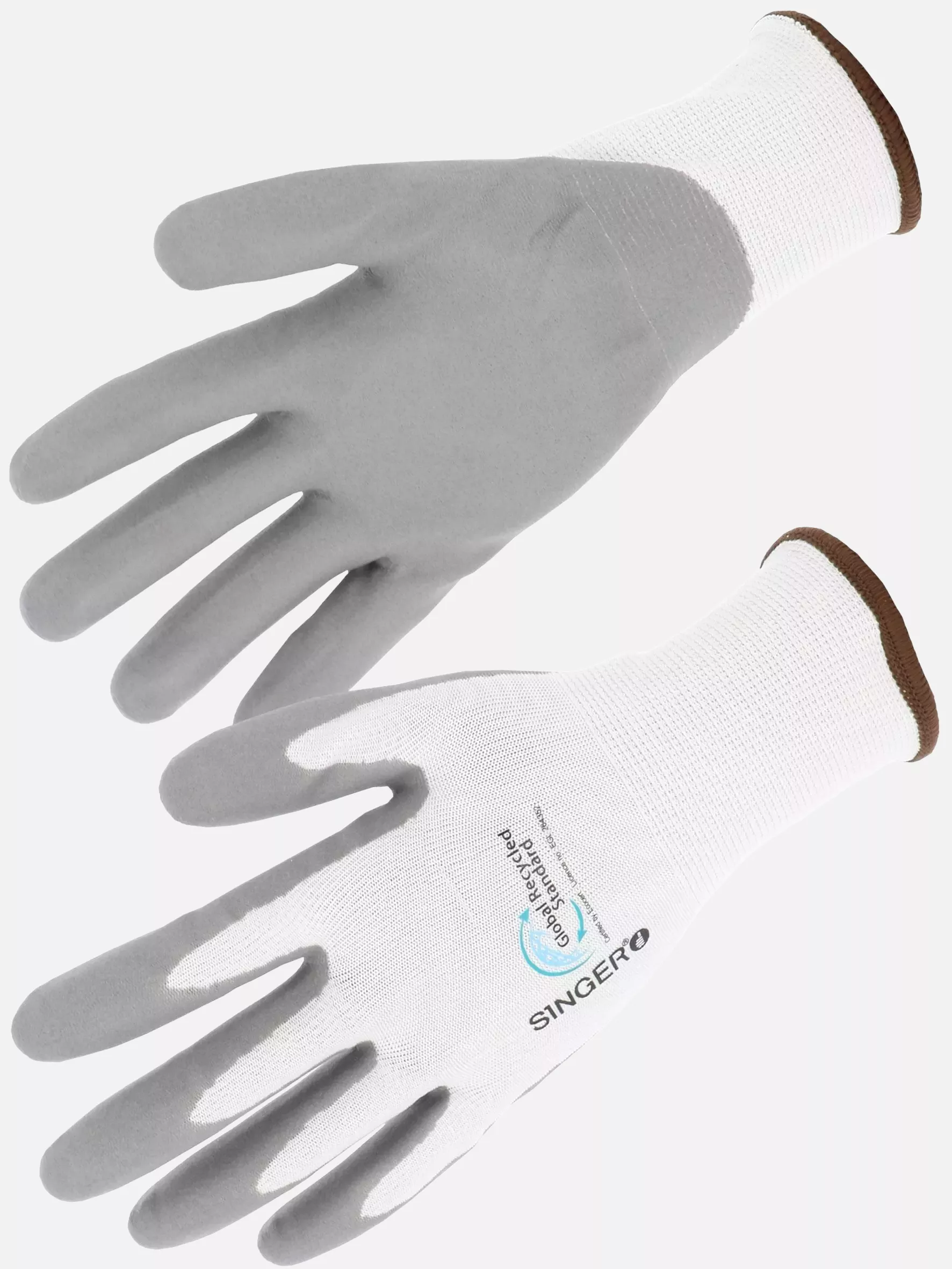 Singer Safety RCY15NIT, Nitrile Coated Gloves, White/Grey, image 1