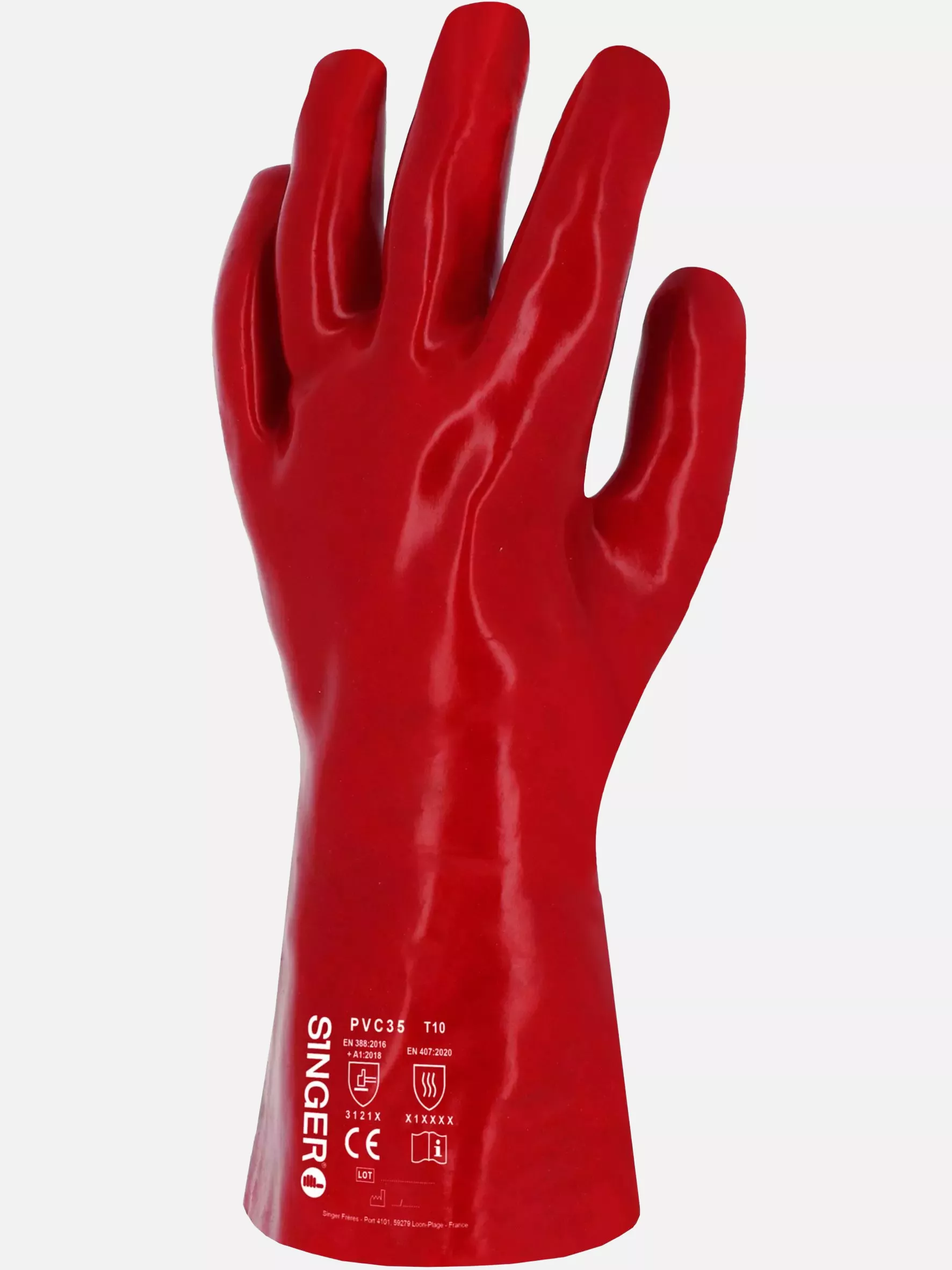 Singer Safety PVC35, PVC Coated Gloves, 350 mm, Red, image 3