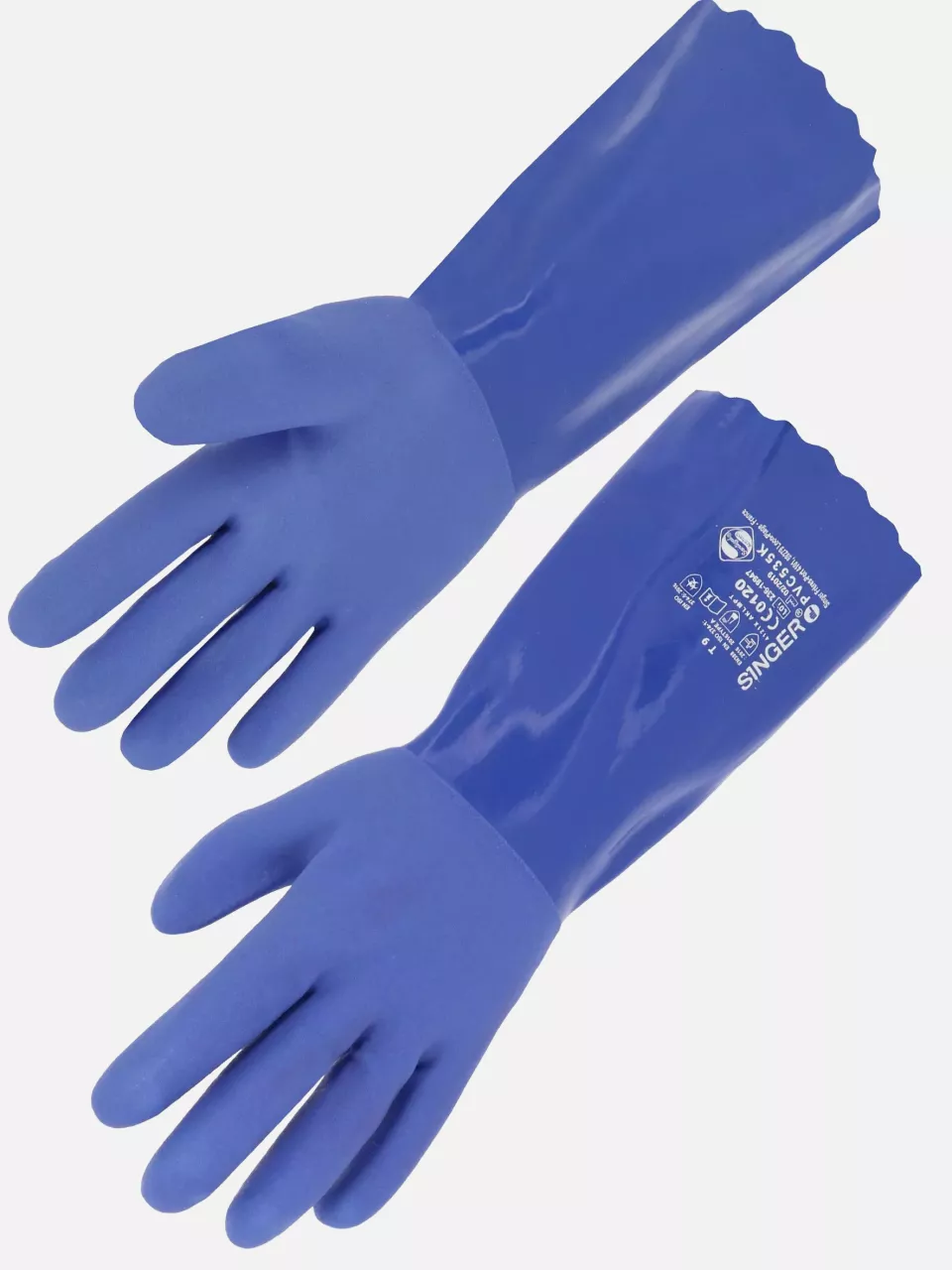 Singer Safety PVC535K, PVC Coated Gloves, 350 mm, Blue, image 1, gallery thumbnail