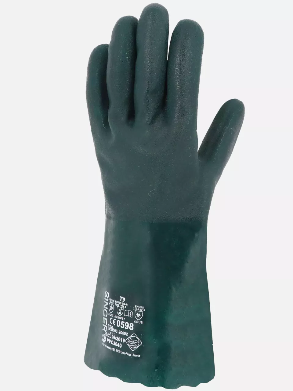 Singer Safety PVC3040, PVC Gloves, 350 mm, Green, image 3, gallery thumbnail