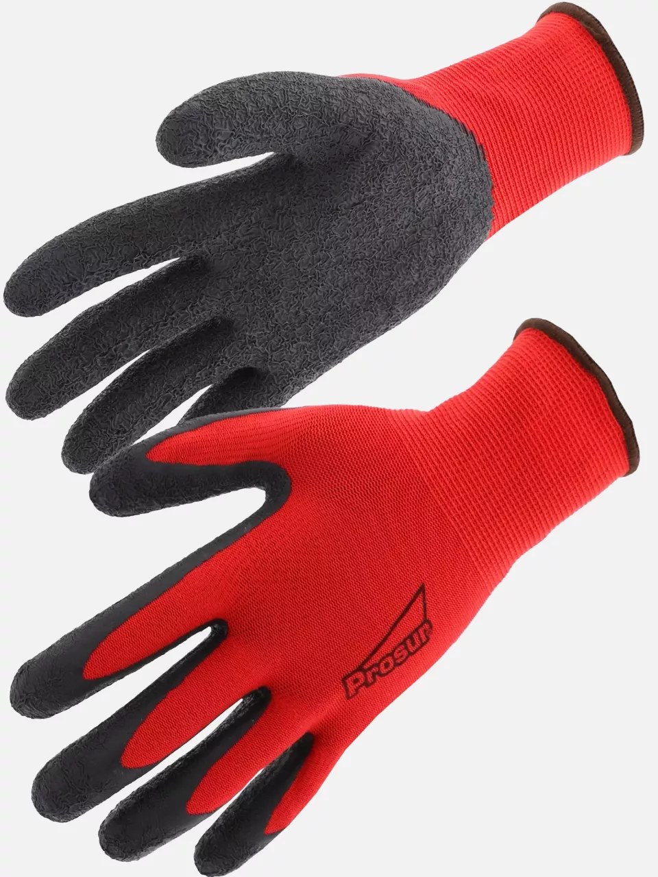 Singer Safety PER73LAT, Crinkle Latex Gloves, Red/Black, image 1, gallery thumbnail
