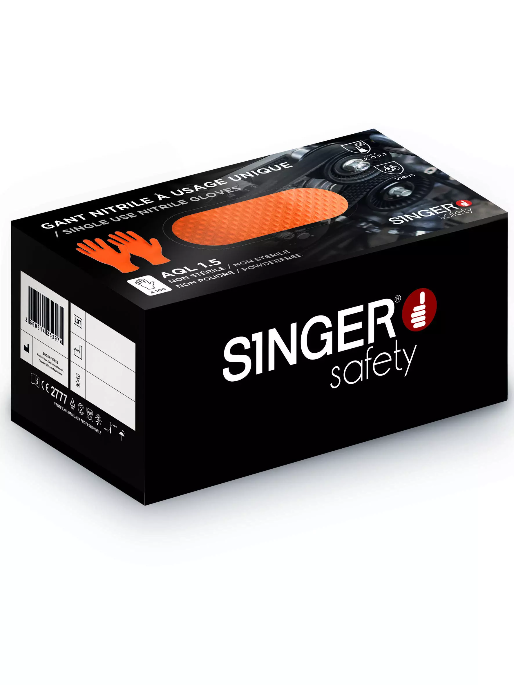 Singer Safety AUU7000, Nitril-Einweghandschuhe, Orange, image 5