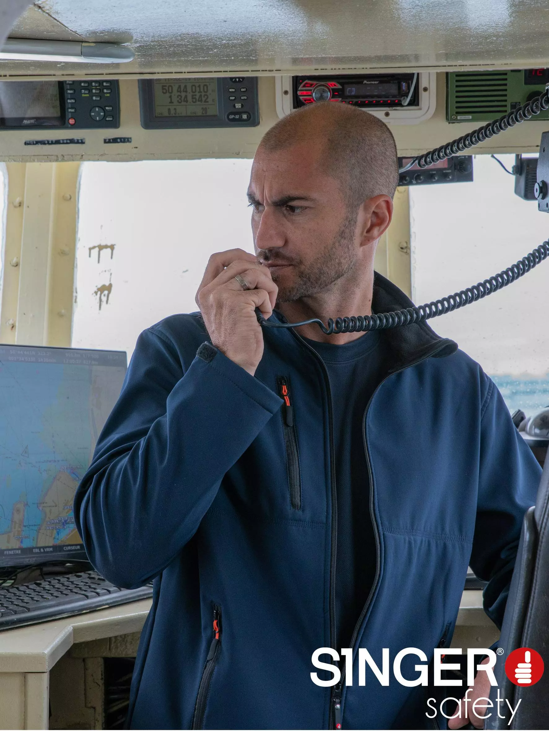 Singer Safety VERNAM, Softshelljacke, Marineblau/Orange, image 2