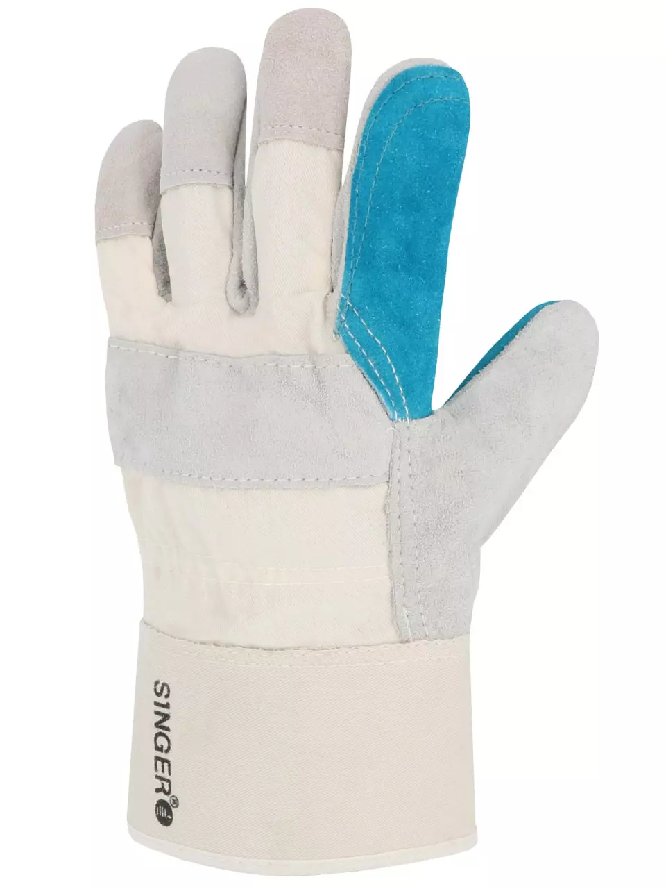 Singer Safety 501SGRSVJ, Lederhandschuhe, Grau/Grün, Größe 10, image 3, gallery thumbnail