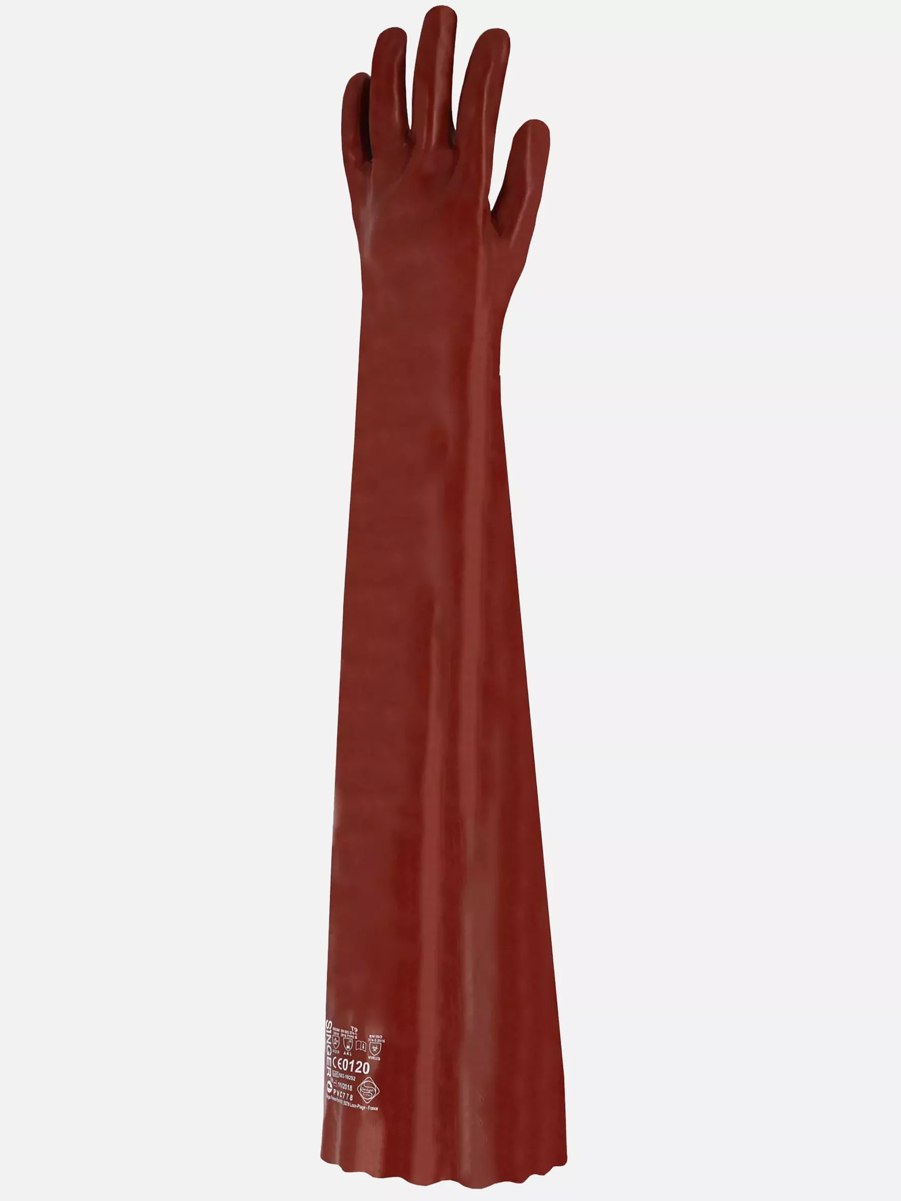 Singer Safety PVC77595, PVC Gloves, 720 mm, Red, image 2