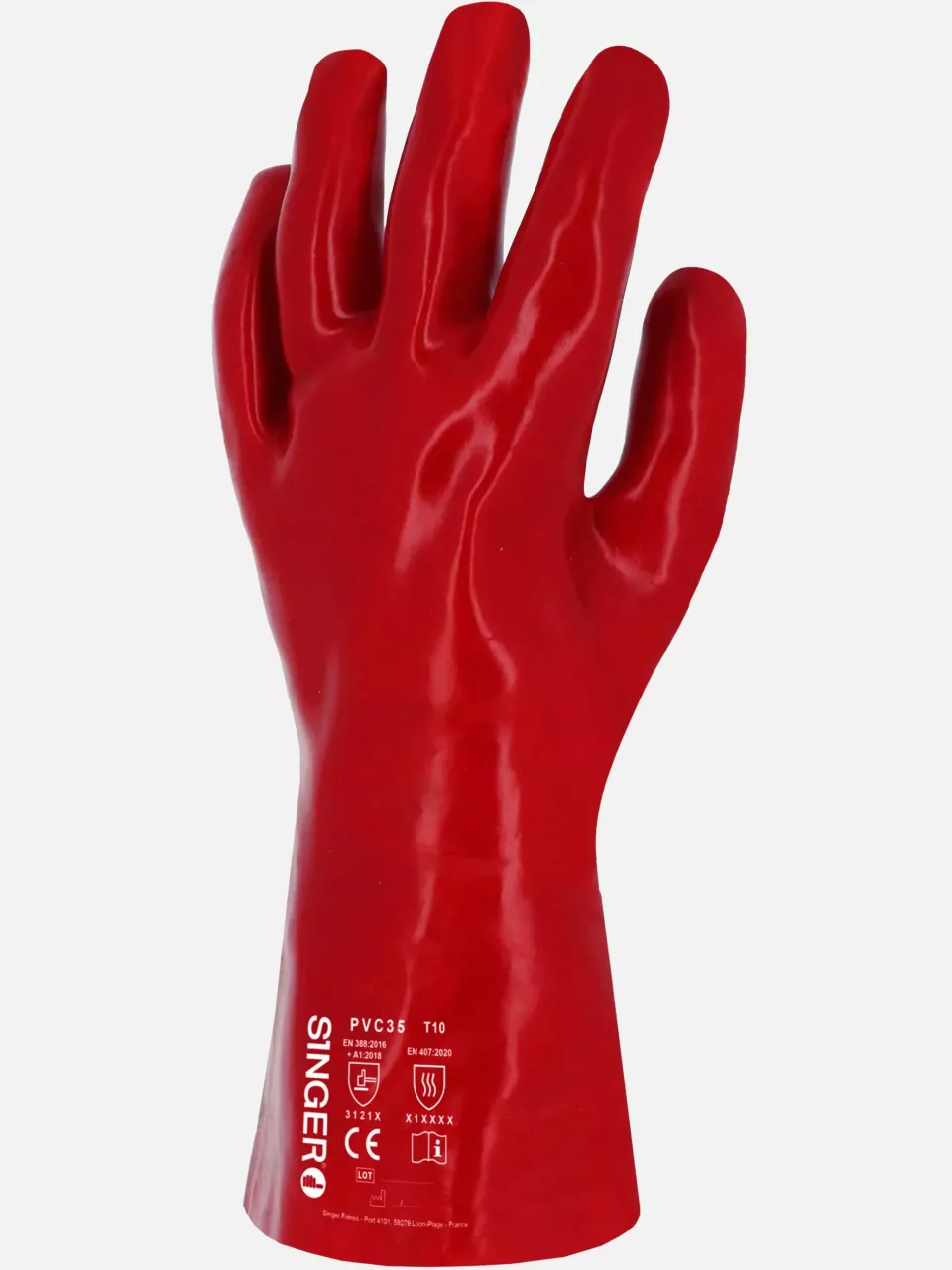 Singer Safety PVC35, PVC Coated Gloves, 350 mm, Red, image 3, gallery thumbnail