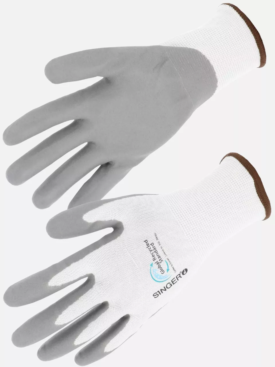 Singer Safety RCY15NIT, Nitrile Coated Gloves, White/Grey, image 1, gallery thumbnail