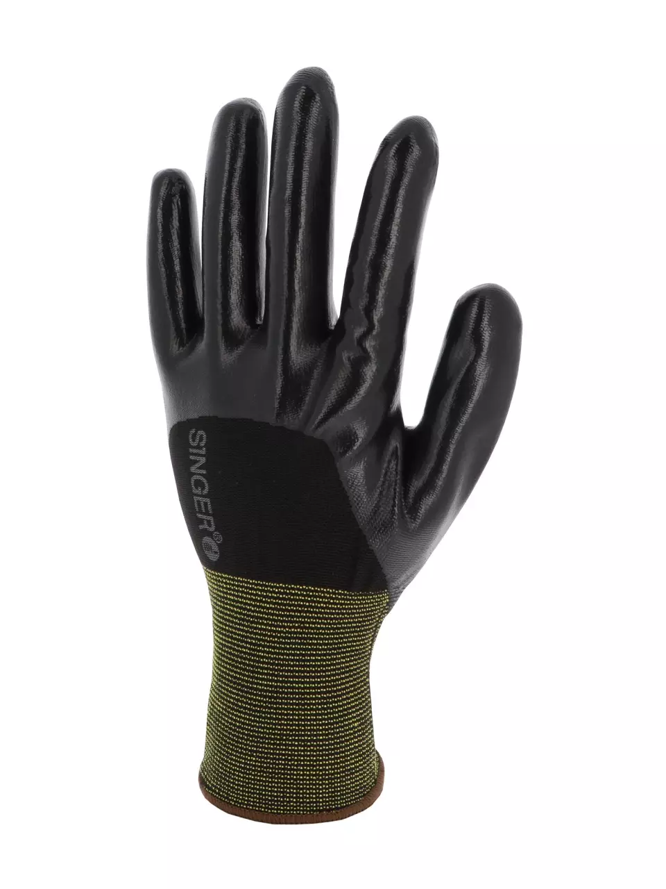 Singer Safety CNYM334NIB, Nitrile Coated Gloves, Black, image 1, gallery thumbnail