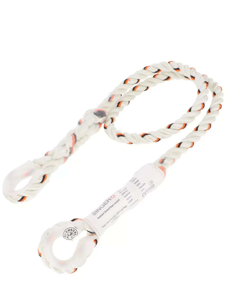 Singer Safety CORTOBASE15, Restraint Twisted Rope Lanyard, 1.50 m, image 1, gallery thumbnail