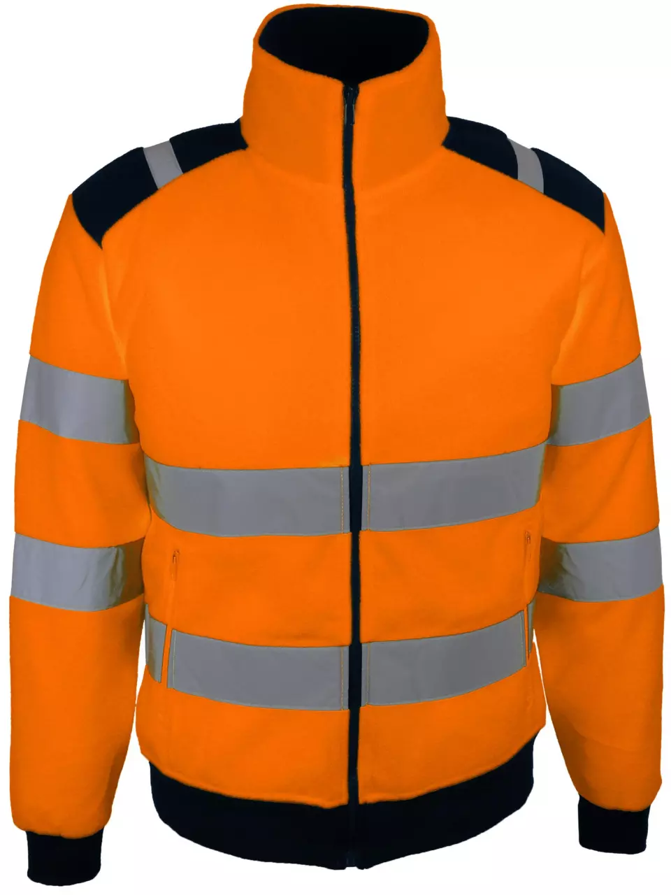 Singer Safety POLGO, High Visibility Jacket, Orange/Navy Blue, image 3, gallery thumbnail
