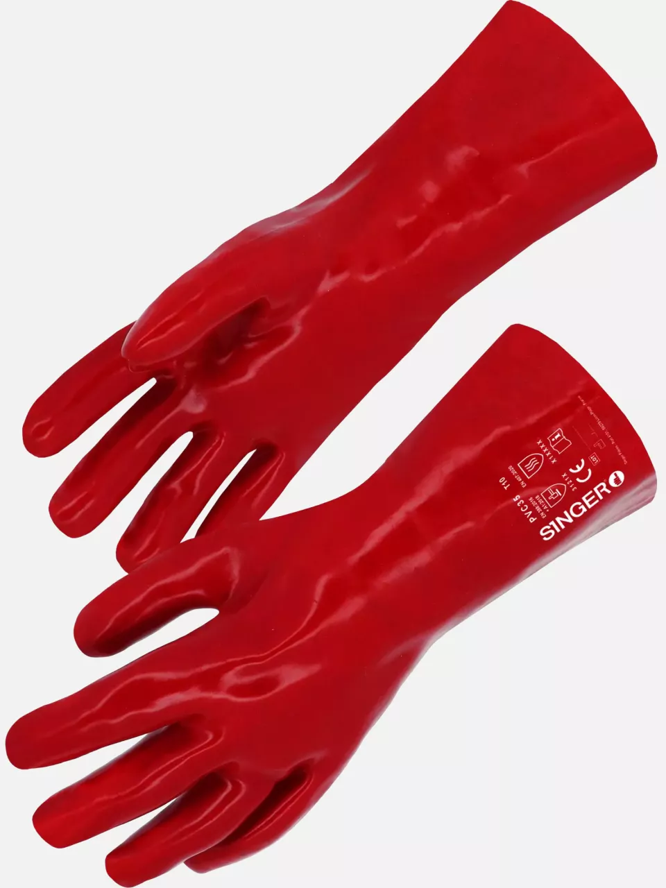 Singer Safety PVC35, PVC Coated Gloves, 350 mm, Red, image 1, gallery thumbnail